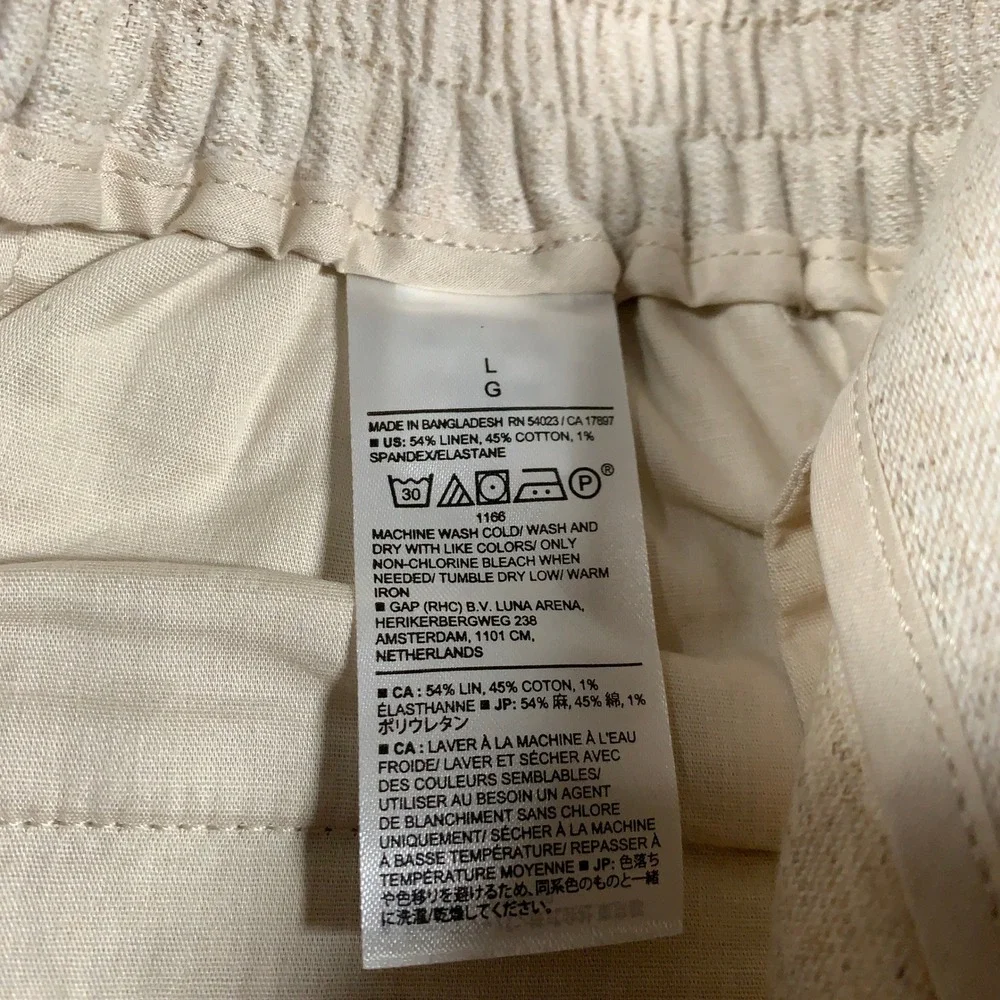 Banana Republic Linen Blend Wide-Leg Crop Pant Women's Large L High Rise Flax